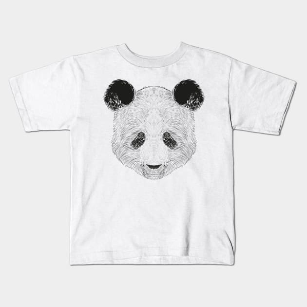 Panda Drawing Kids T-Shirt by Digster